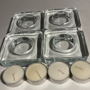 BRAND NEW GLASS CANDLE HOLDERS